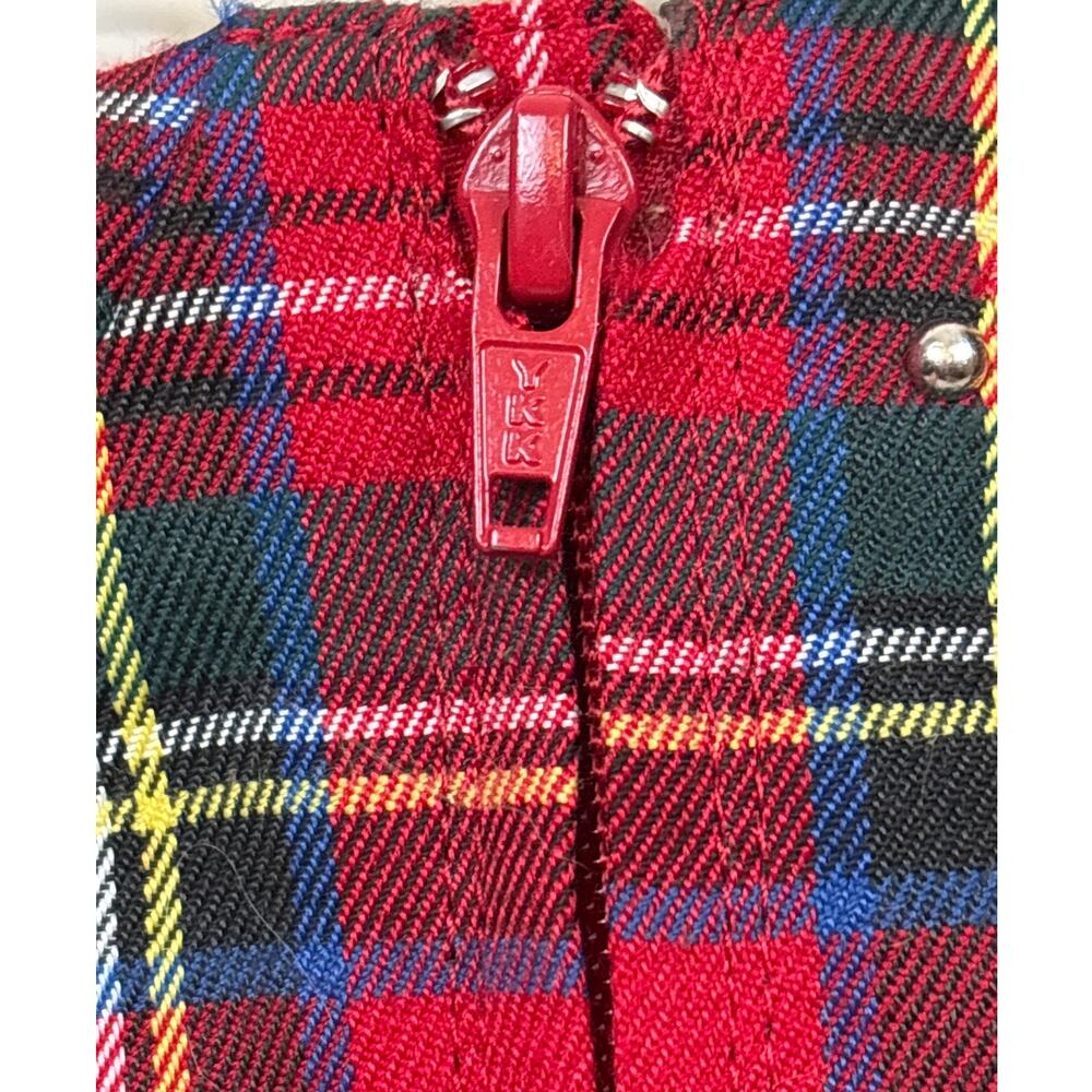 Gianni Bini Womens 7.5 Red Ambelynn Plaid Lug Sole Heeled Hiker Combat Bootie - Picture 10 of 10